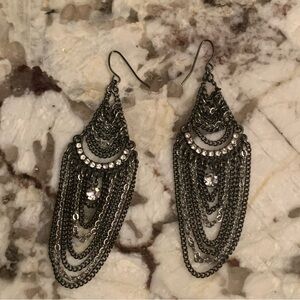 GUESS Black Stainless Steel Chandelier Earrings, 2007